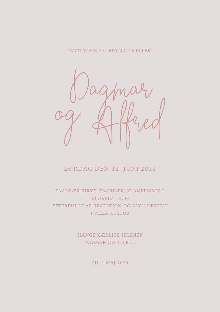 Invitationer - Dagmar & Alfred